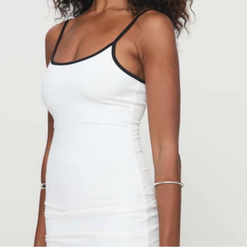 Bebe White Ribbed Dress